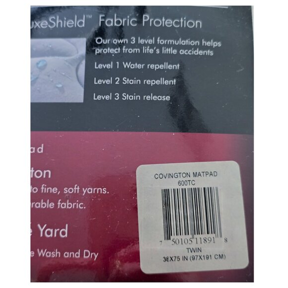 Stearns & Foster 600 Thread Count Covington Plush Mattress Pad Twin Size - Picture 7 of 7